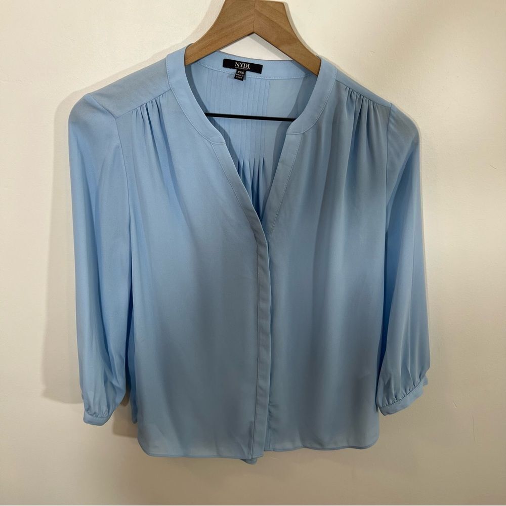 NWOT NYDJ 3/4 Sleeve Pleated Front Blouse | Size XXS